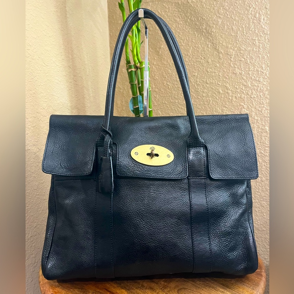 Mulberry Black Leather Tote Bag